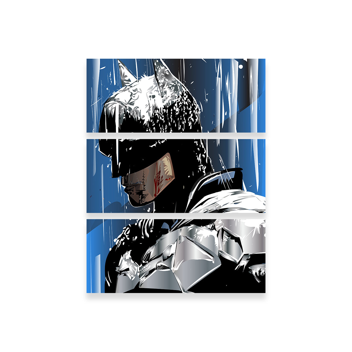 Batman Themed Rainy Scene Wall Art for Home Decor