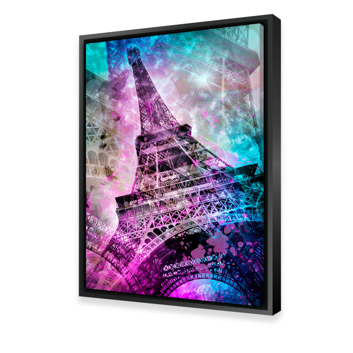 Vibrant Pop Art Eiffel Tower Wall Art by Melanie Viola