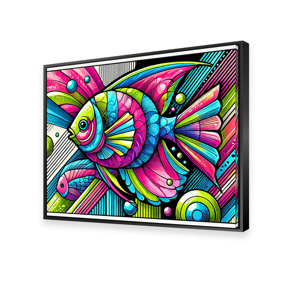 Eye - Catching Neon Pop Art Fish Wall Art for Stunning Decor