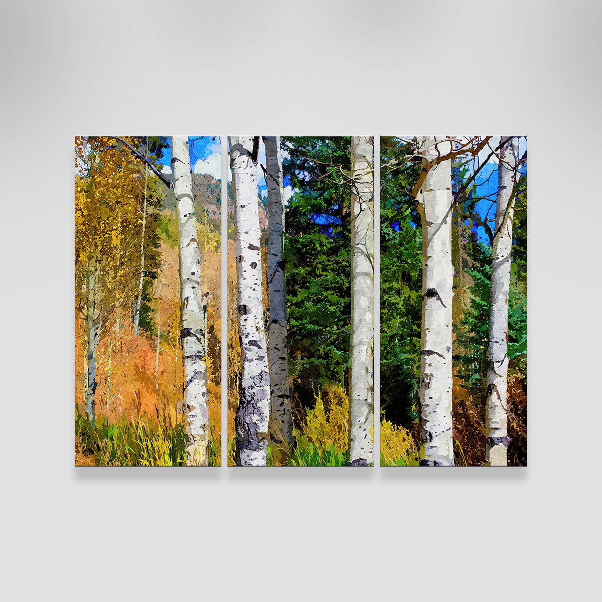 Exquisite Hillside Aspen Grove Wall Art by Denise Dundon