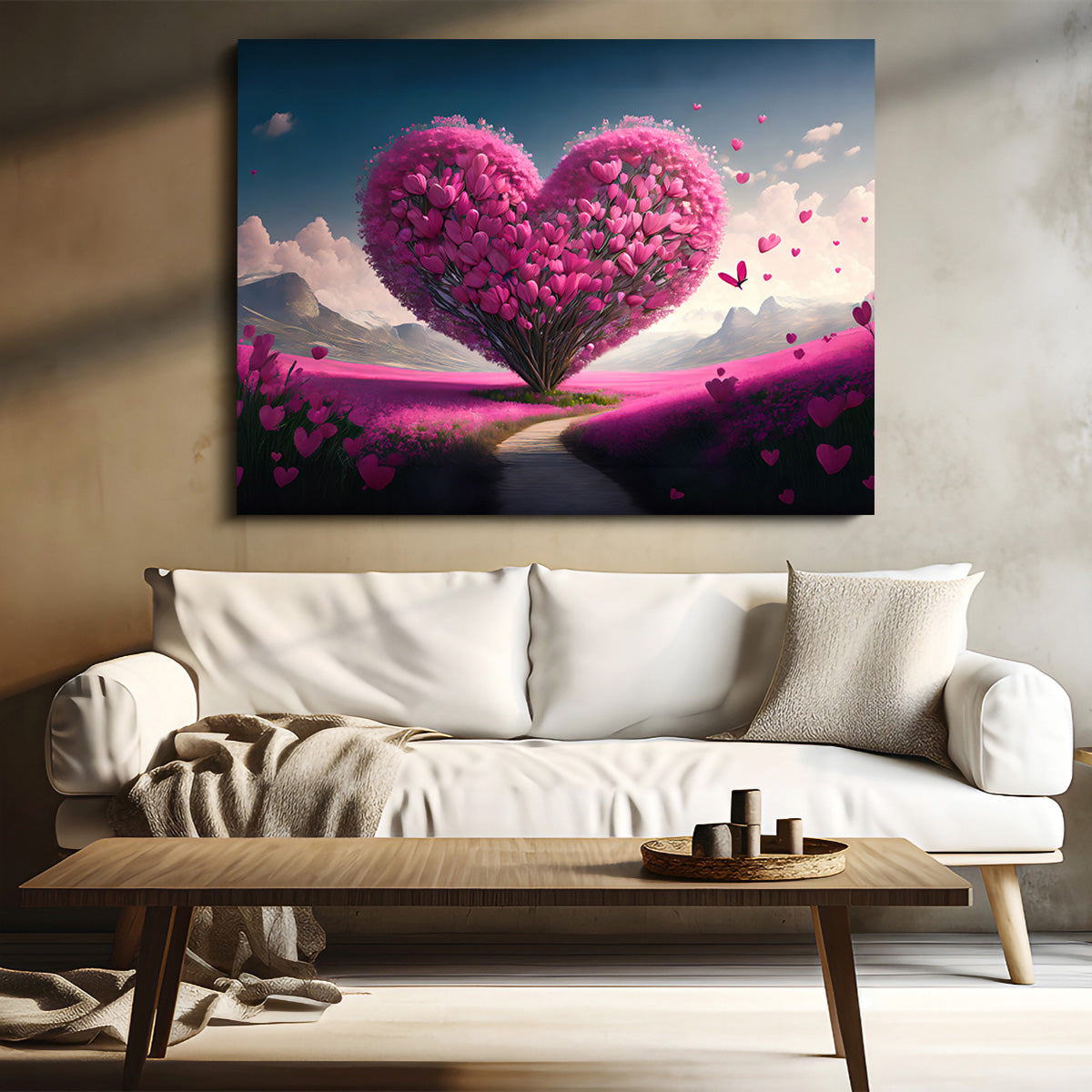 Gorgeous Pink Heart Wall Art
