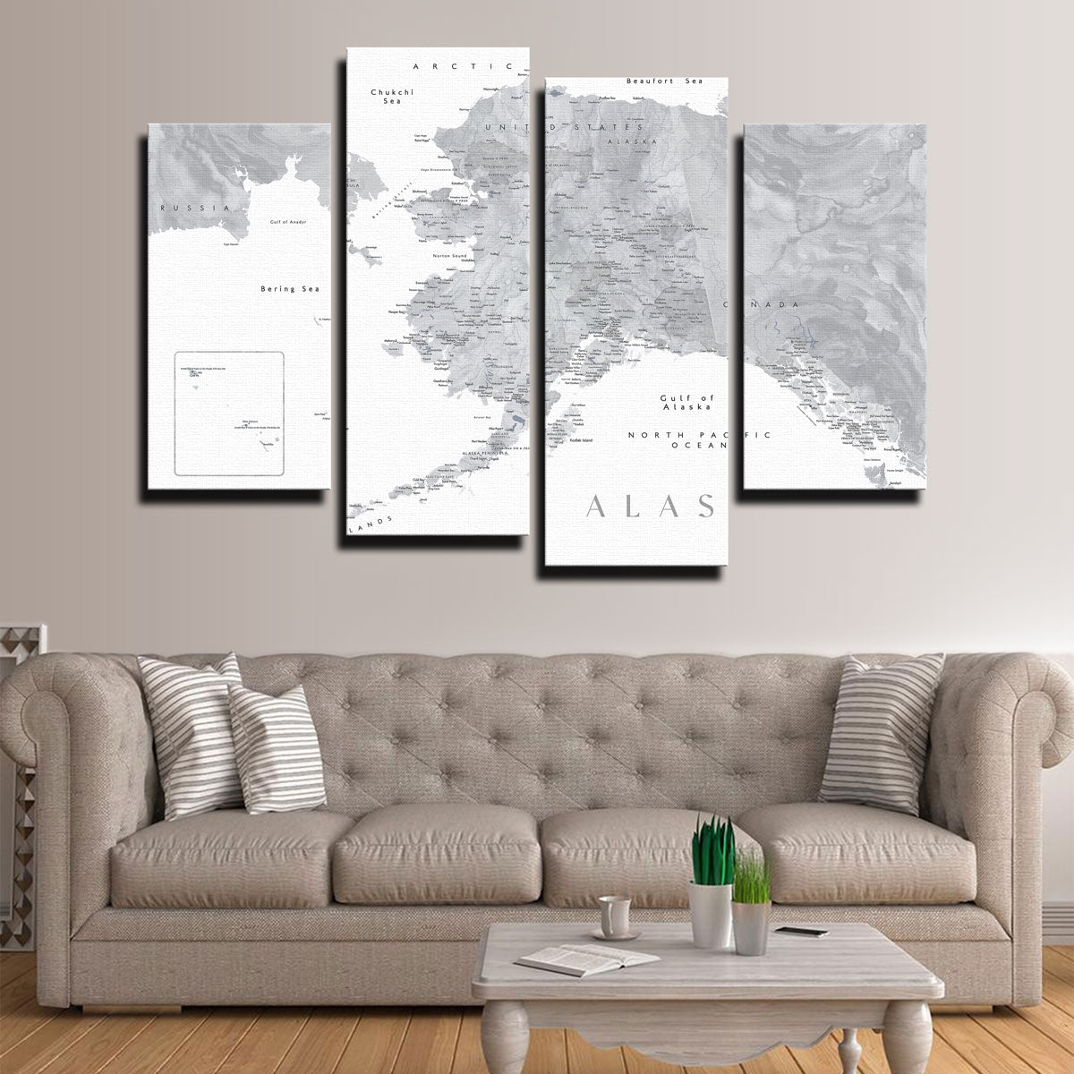 Stunning Alaska Map 2 Wall Art by Blursbyai