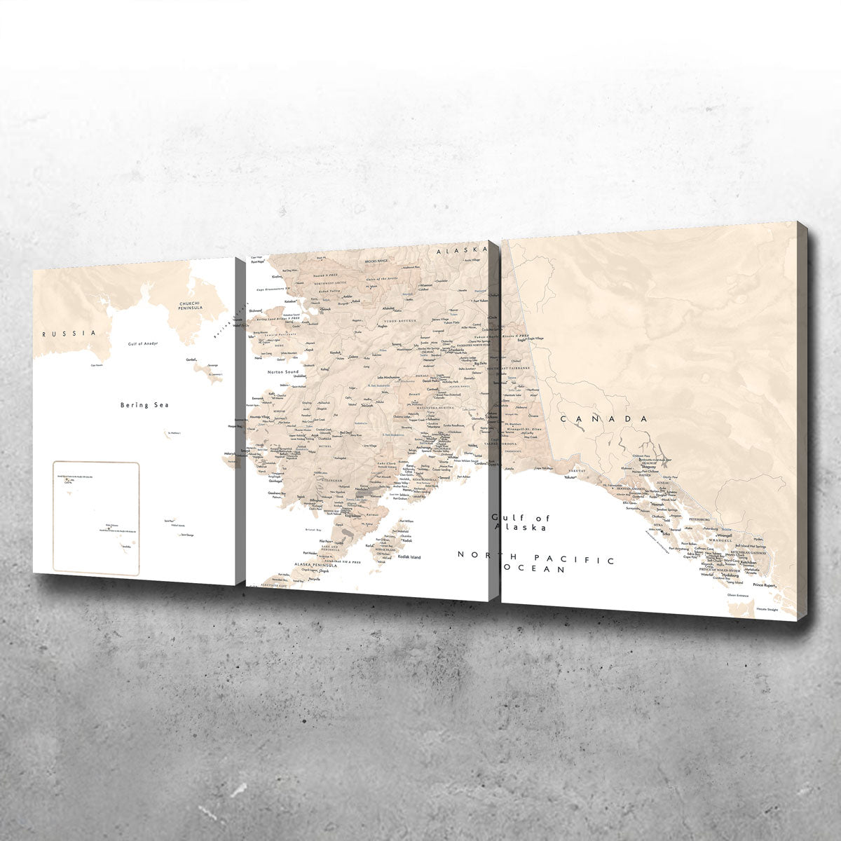 Exquisite Alaska Map 3 Wall Art for Your Home Decor