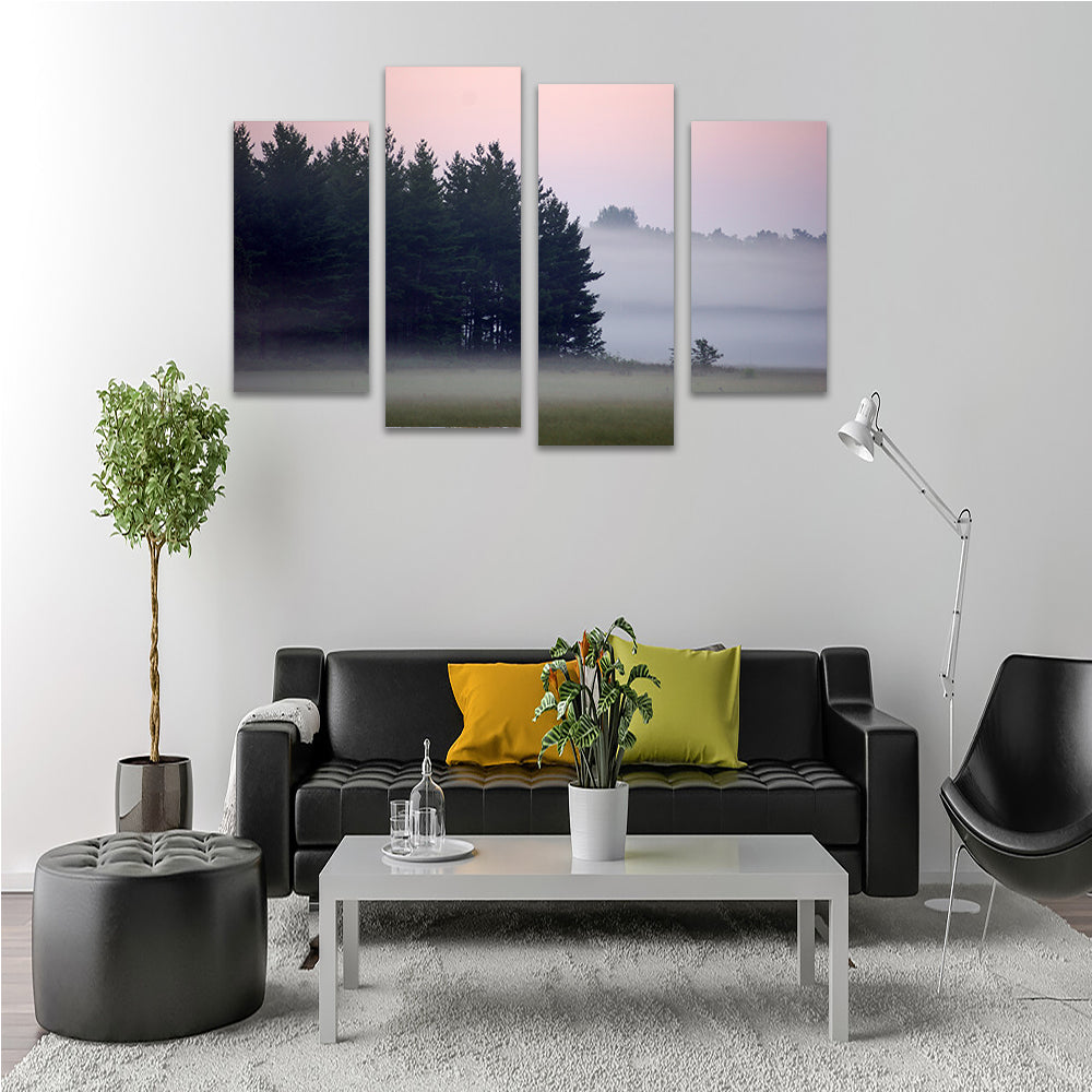 Enchanting Misty Wisconsin Morning Castle Rock Lake Wall Art - Museum-Quality Canvas