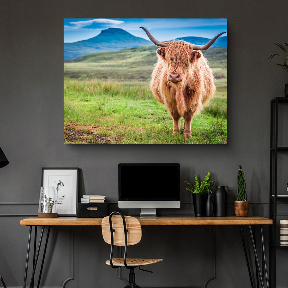 Charming Highland Cow in Isle of Skye Wall Art for Stunning Decor
