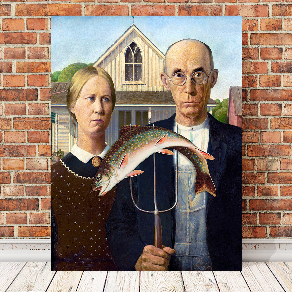 Revisited American Gothic Wall Art - A Stunning Masterpiece by Glory Days Studio