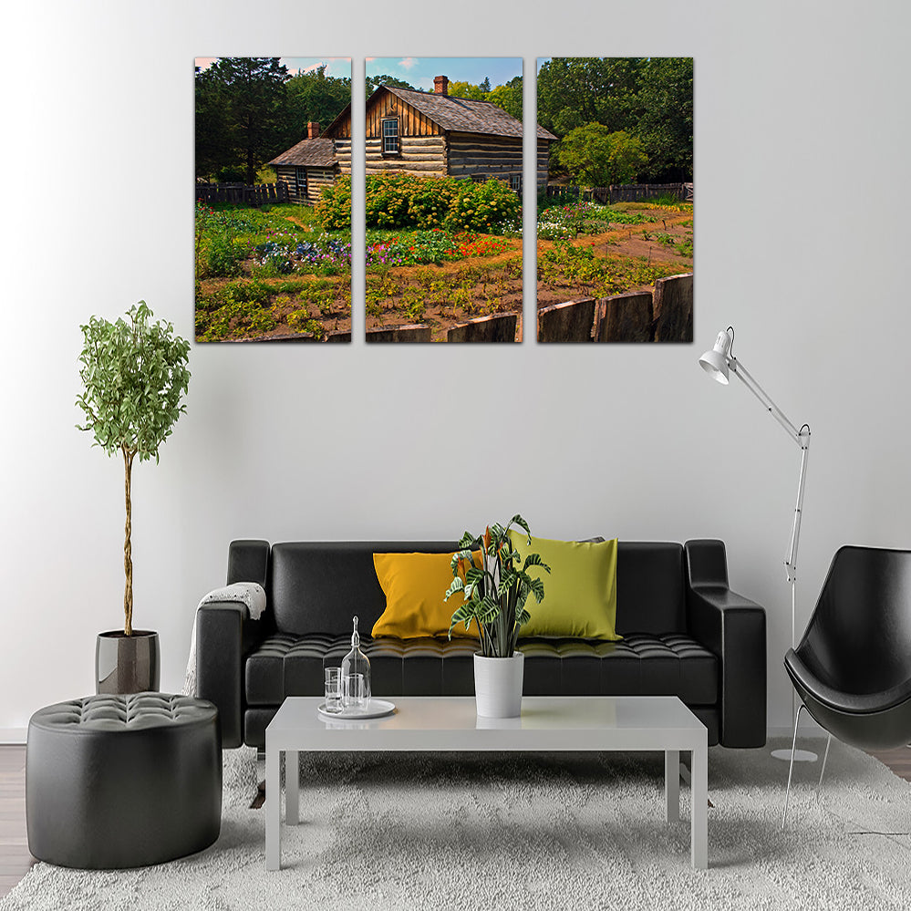 Pedersen House And Garden Wall Art - Sustainable Kiln - Dried Pine Framed Canvas