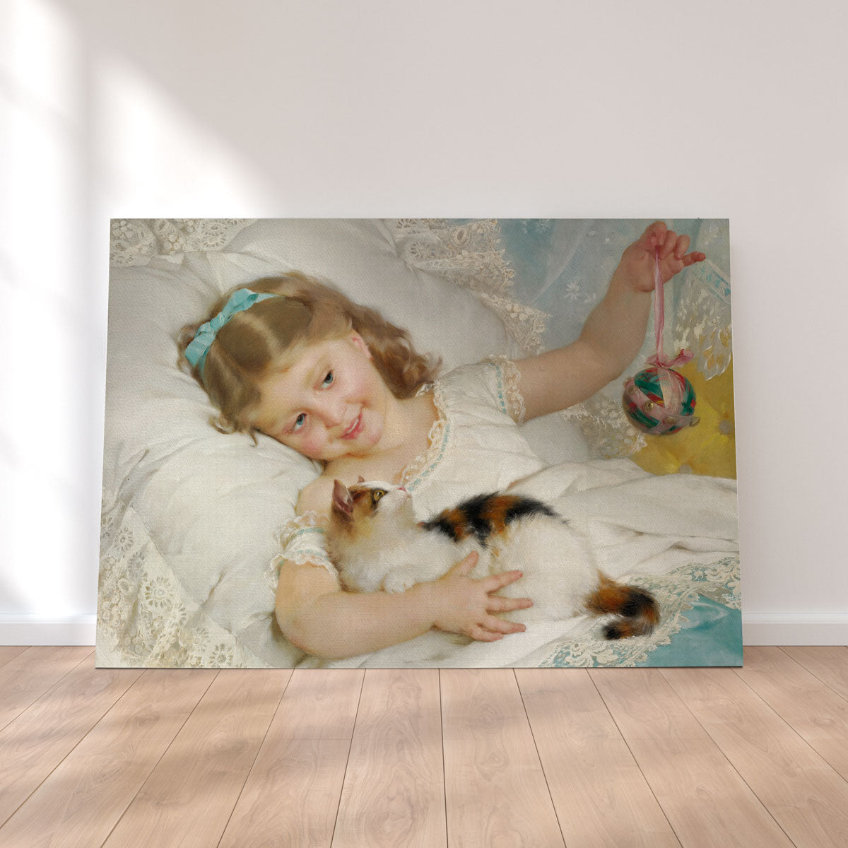 Charming Petite Fille et Chat Wall Art by Emile Munier