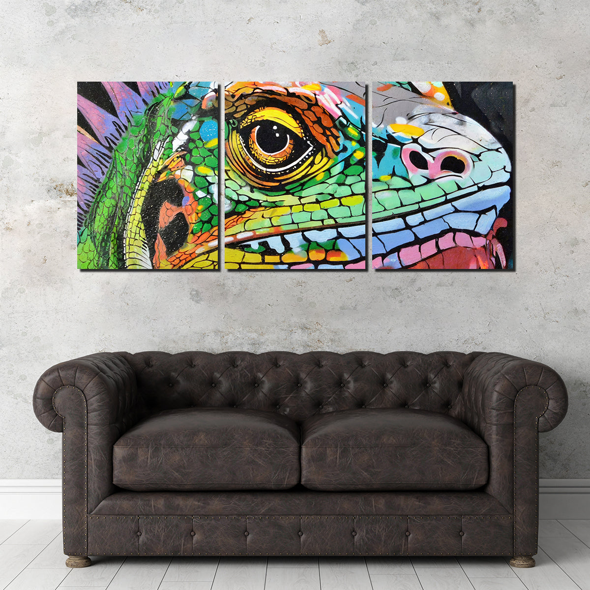 Stunning Iguana Graffiti Wall Art by Stephen Chambers
