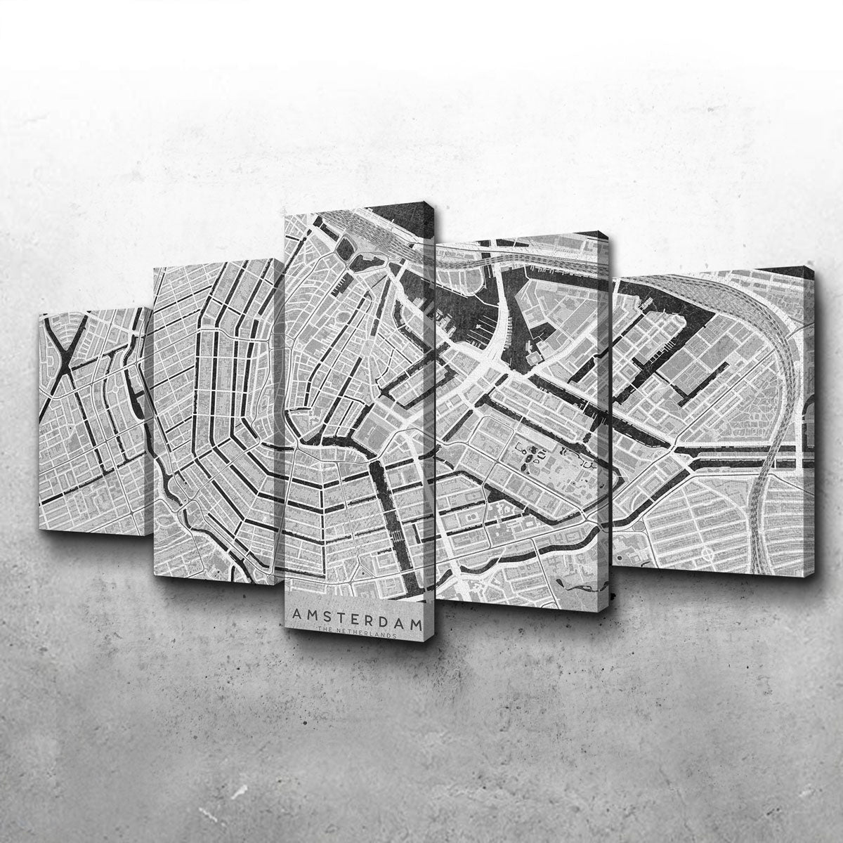 Stunning Amsterdam Map 2 Wall Art - Ideal for Home Decor