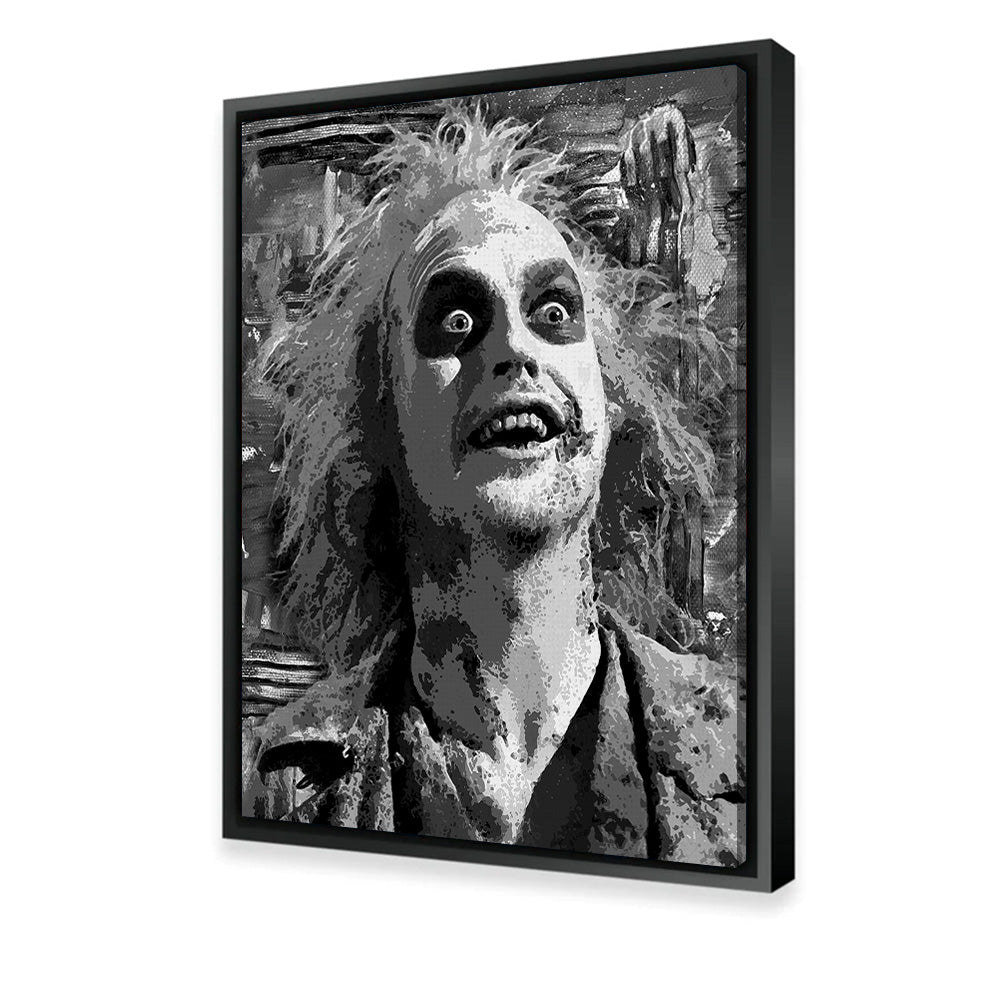 Eye - Catching Beetlejuice Grayscale Wall Art for Home Decor