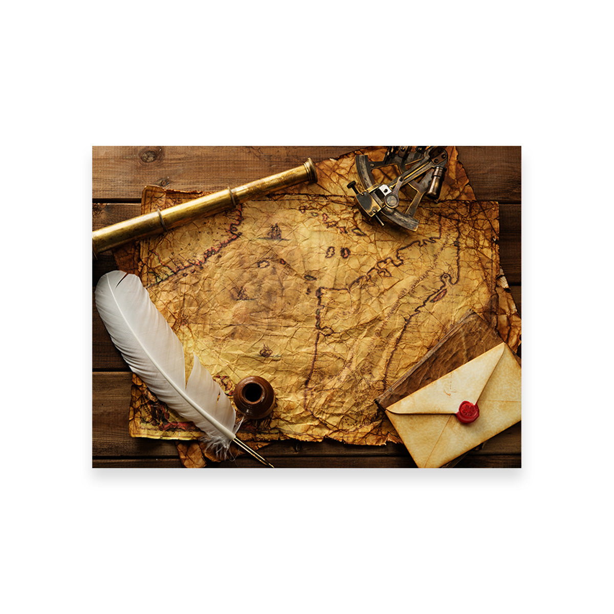Captain's Quarters Premium Wall Art - Sustainable Pine Wood Framed Canvas