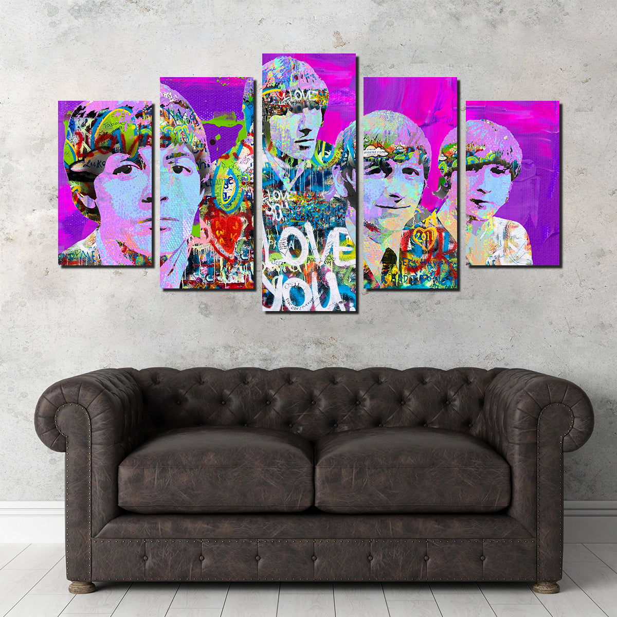 Stunning Beatles Love You Wall Art by Stephen Chambers