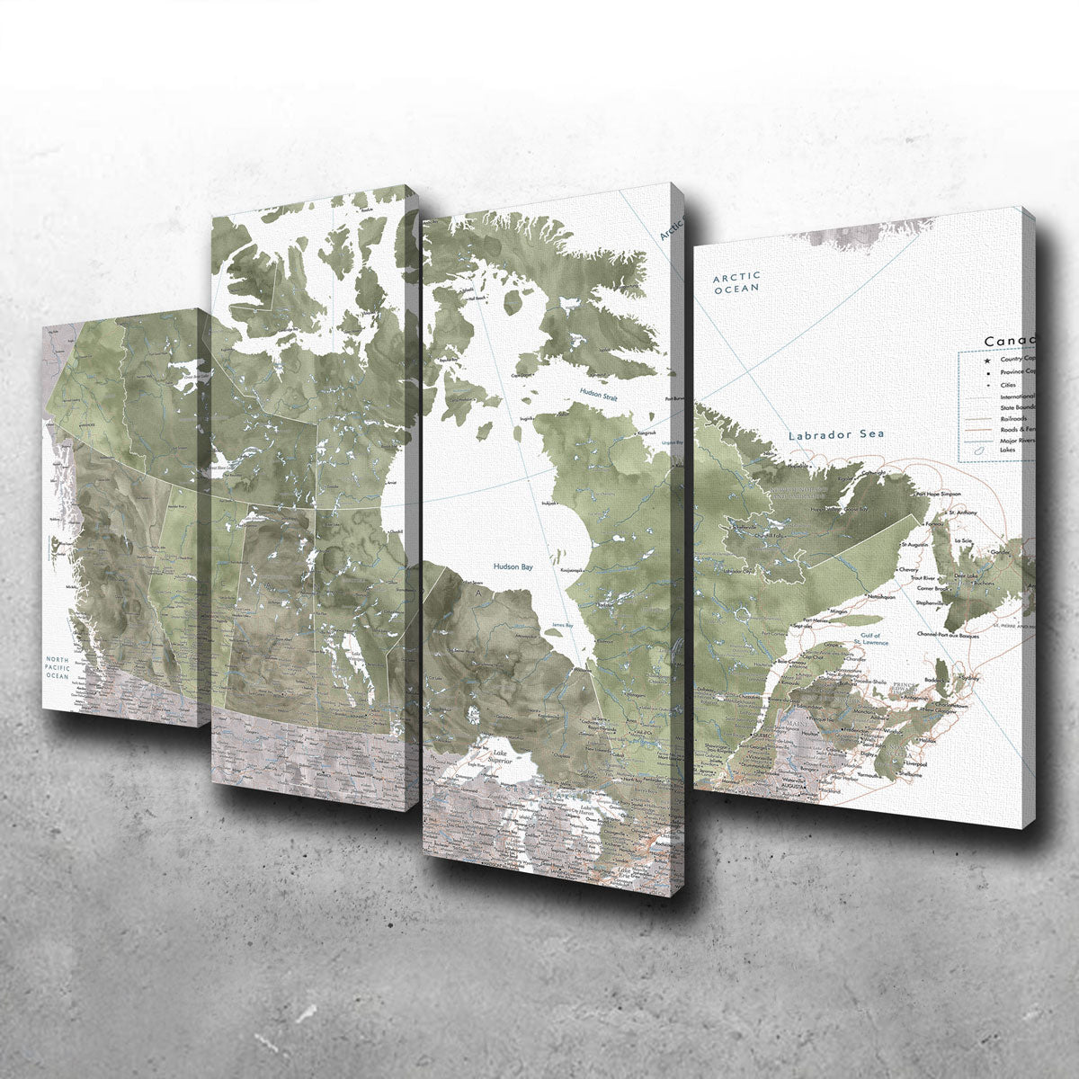 Stunning Canada Map 2 Wall Art by Blursbyai