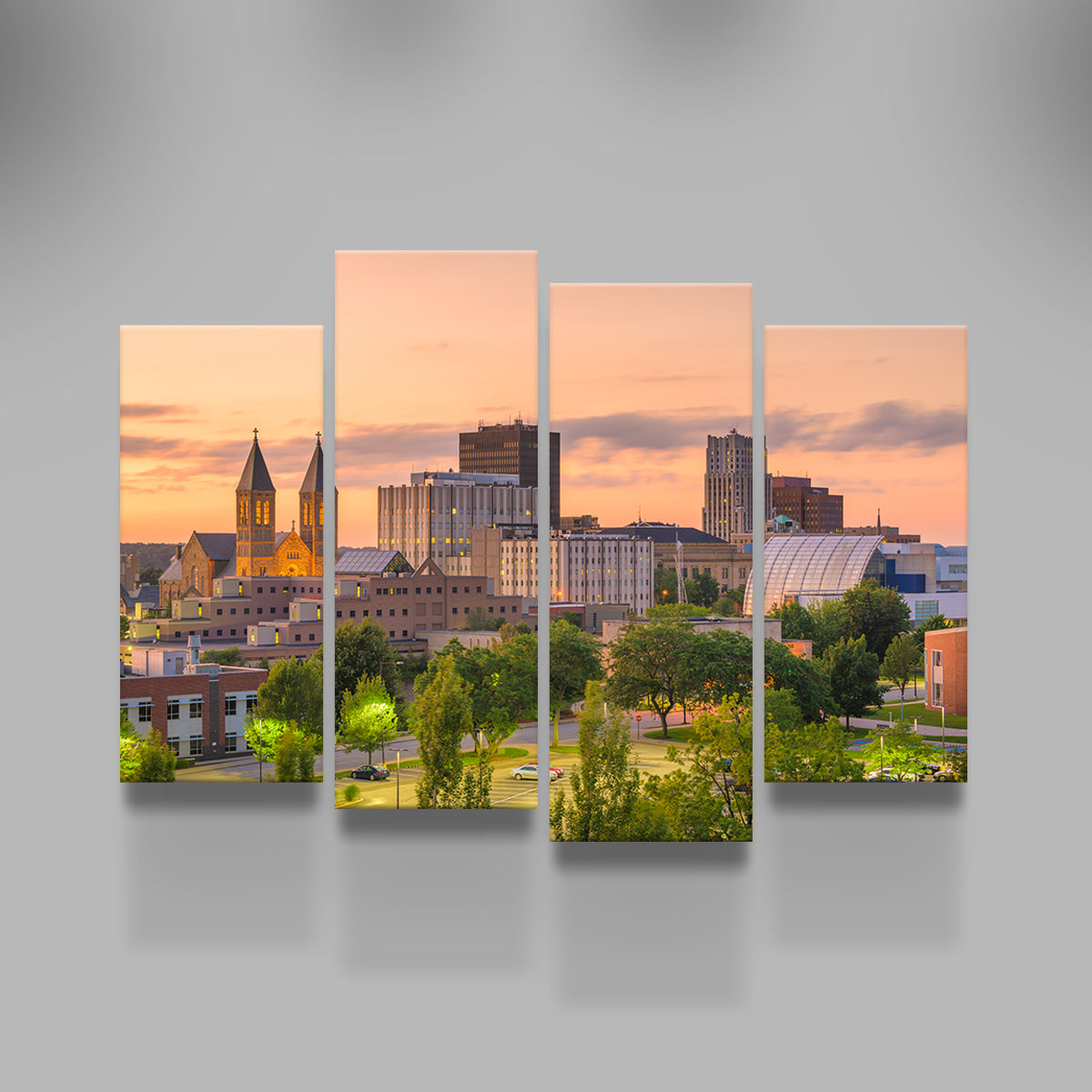Stunning Akron Downtown Skyline Wall Art for Home Decor