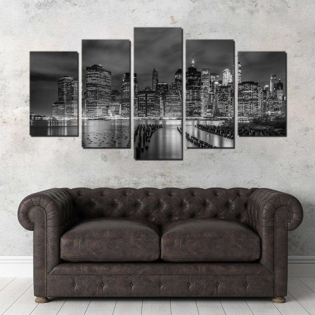 Stunning New York City Monochrome Night Impressions Wall Art by Melanie Viola