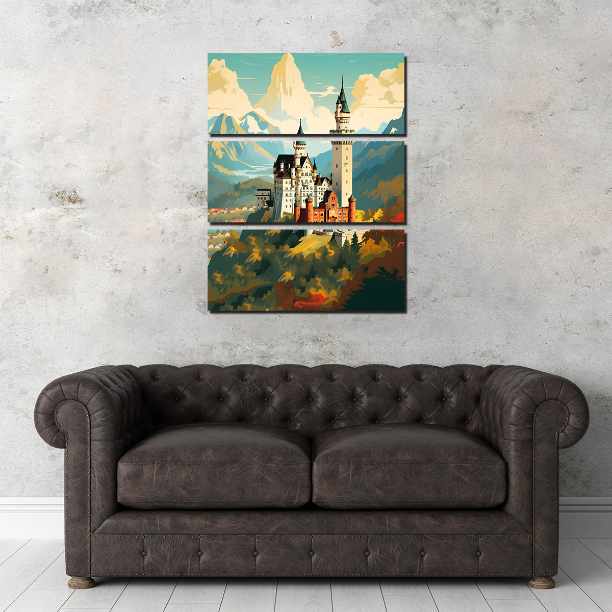 Exquisite Neuschwanstein Castle Wall Art by Valth Graphics