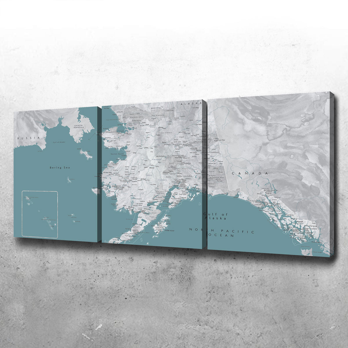 Stunning Alaska Map Wall Art by Blursbyai