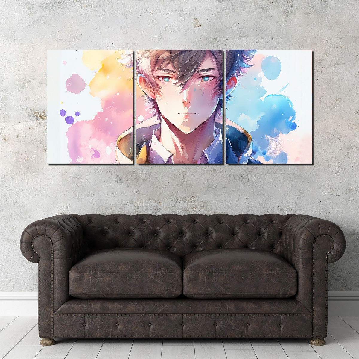 Anime Man Canvas Print - Handmade with Sustainable Pine Wood