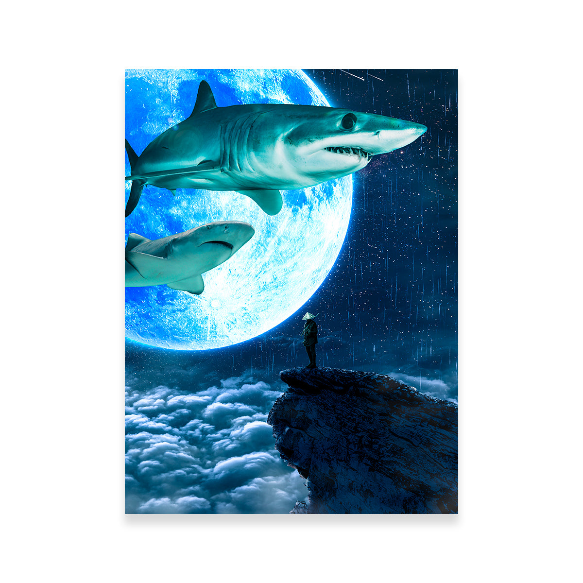Exquisite Shark Moon Wall Art by INDOARC