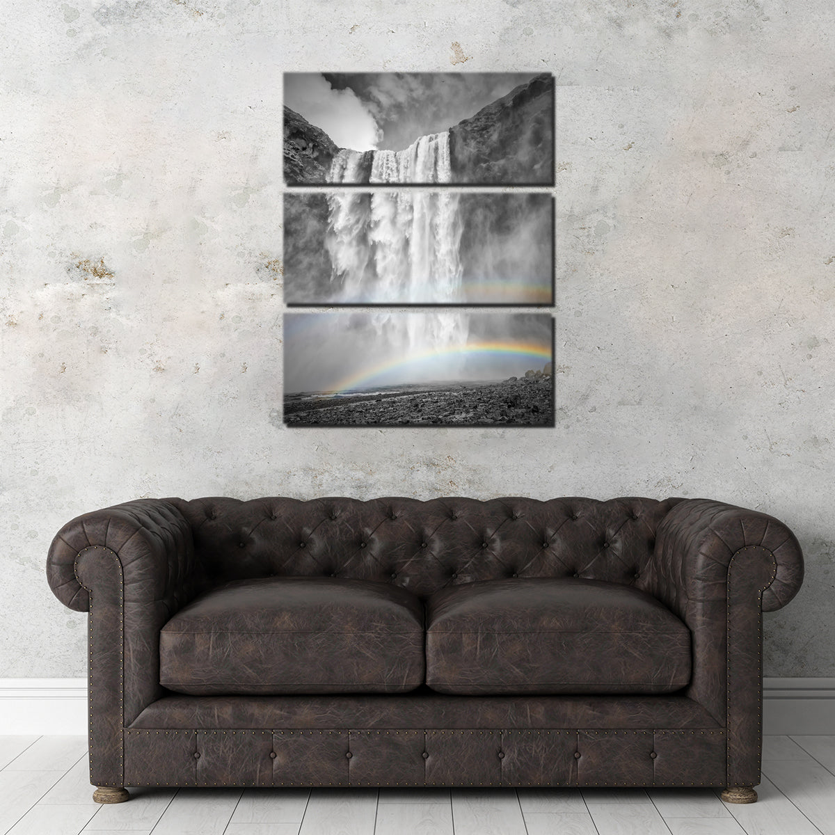 Iceland Skogafoss Stunning Double Rainbow Wall Art by Melanie Viola