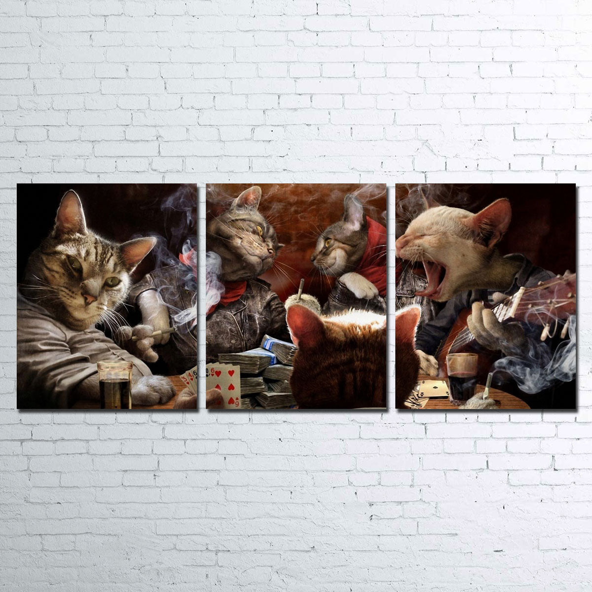 Unique Cats Playing Poker Wall Art for Stunning Home Decor