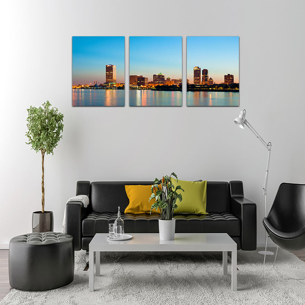 Breathtaking Milwaukee Skyline at Twilight Wall Art for Stunning Decor