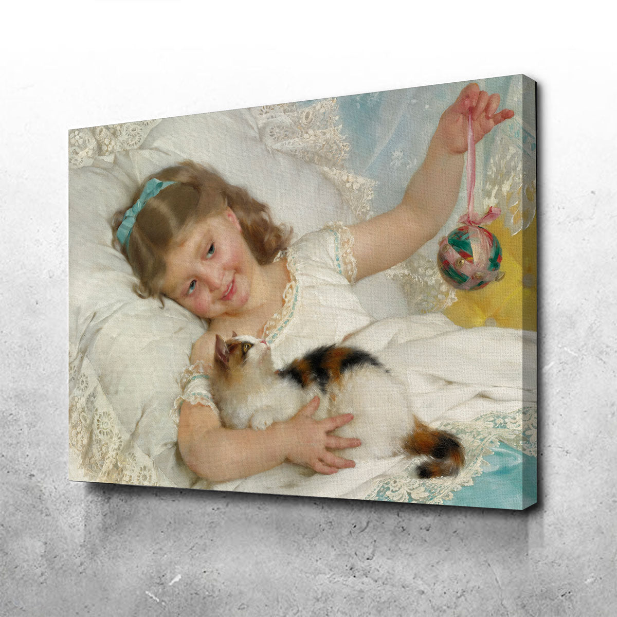 Charming Petite Fille et Chat Wall Art by Emile Munier