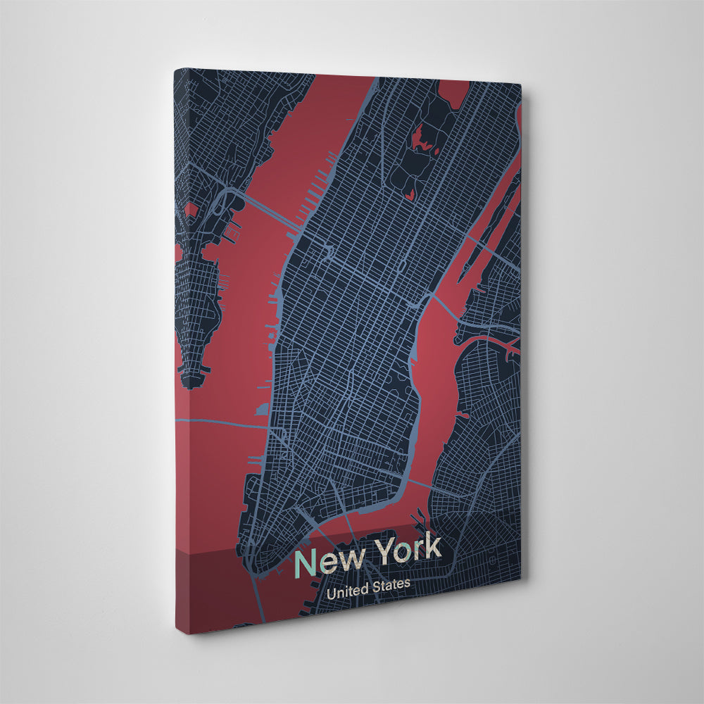 Stunning New York Map Wall Art for Home Decor