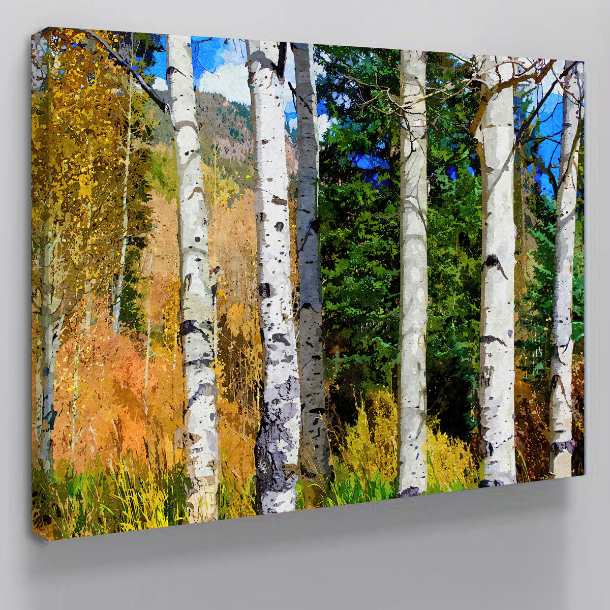 Exquisite Hillside Aspen Grove Wall Art by Denise Dundon