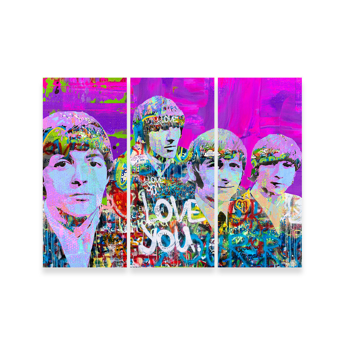 Stunning Beatles Love You Wall Art by Stephen Chambers
