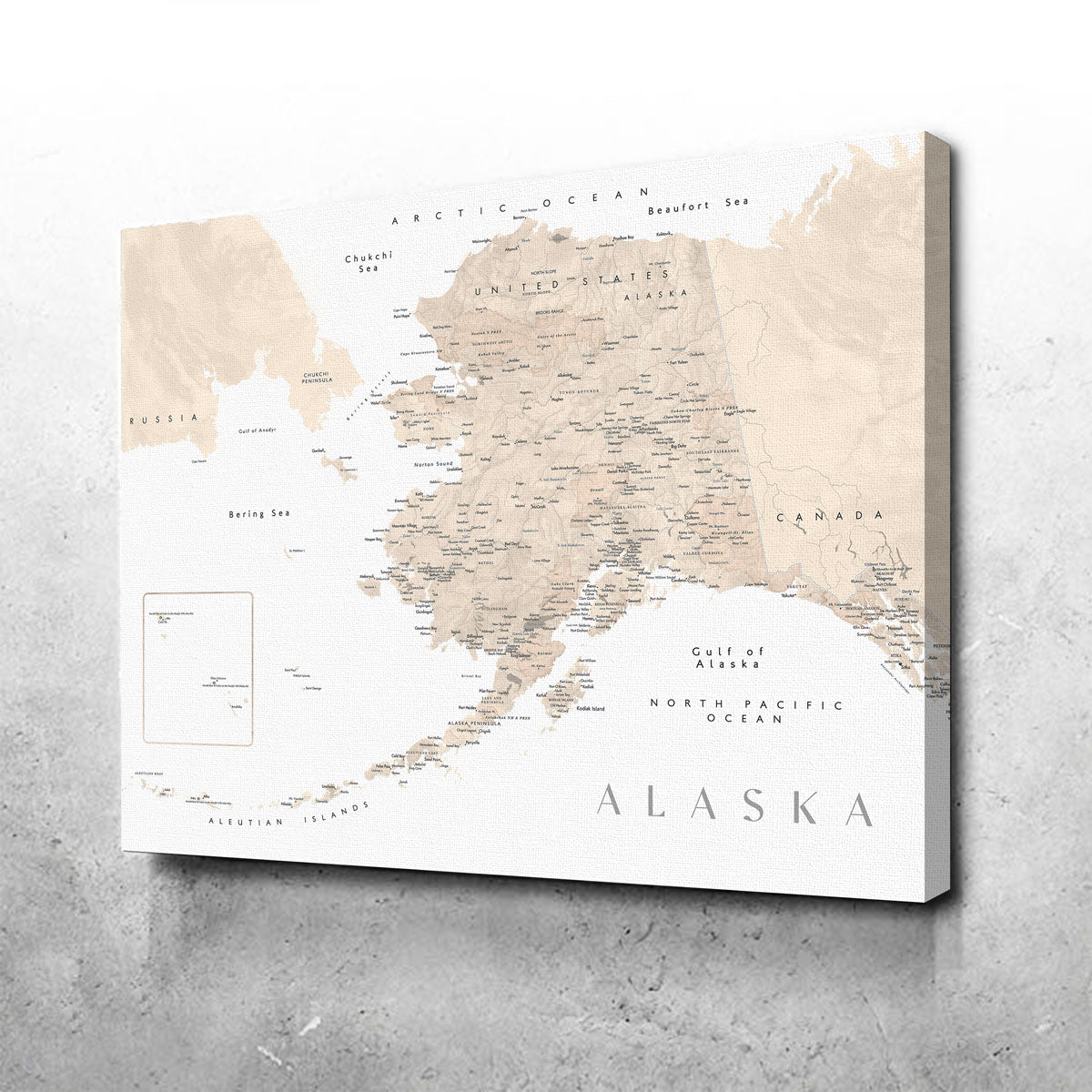 Exquisite Alaska Map 3 Wall Art for Your Home Decor