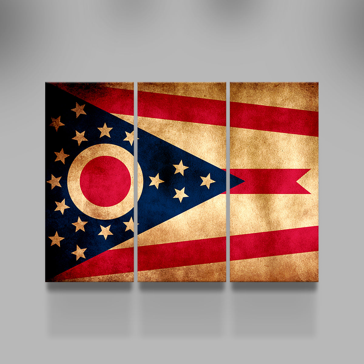 Vintage Ohio State Flag Grunge Wall Art for Stunning Home Decor
