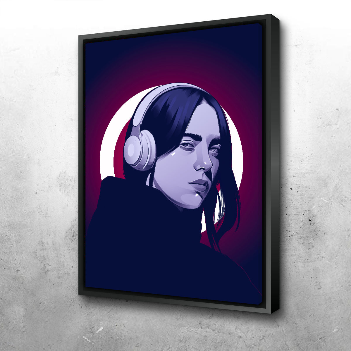 Billie Eilish Inspiring Headphones Wall Art - Museum-Quality Canvas Print