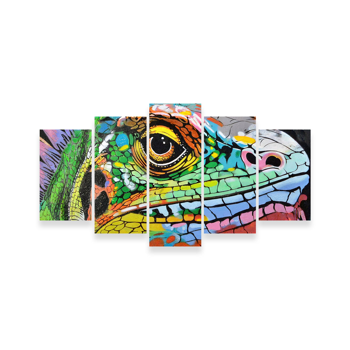 Stunning Iguana Graffiti Wall Art by Stephen Chambers