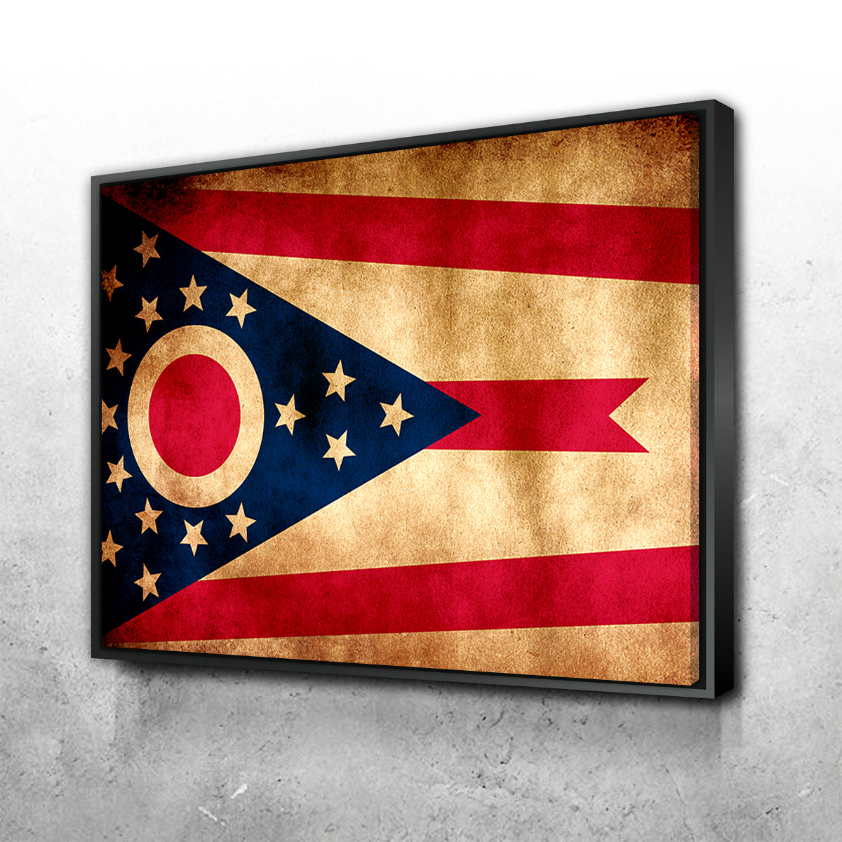 Vintage Ohio State Flag Grunge Wall Art for Stunning Home Decor