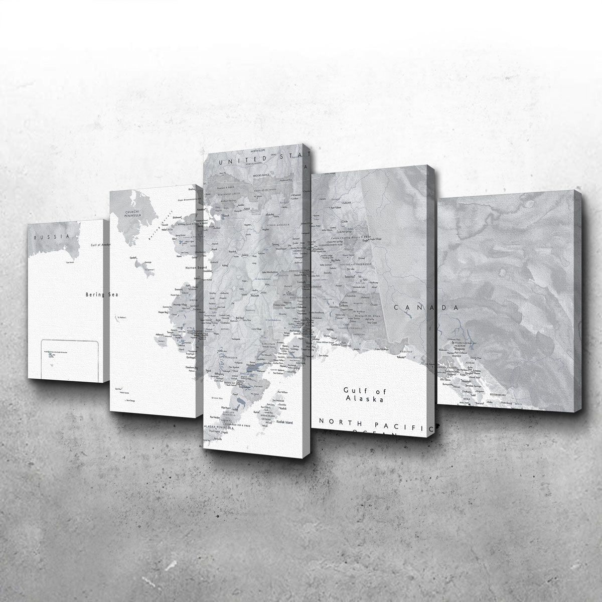 Stunning Alaska Map 2 Wall Art by Blursbyai