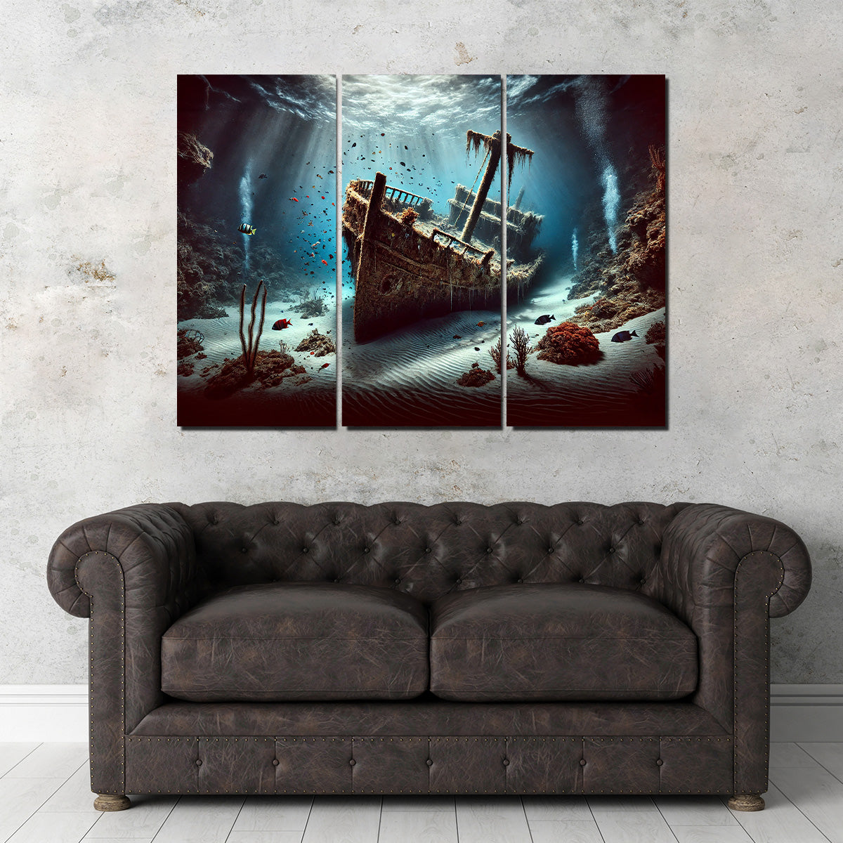 Enchanting Shipwreck on Ocean Floor Wall Art