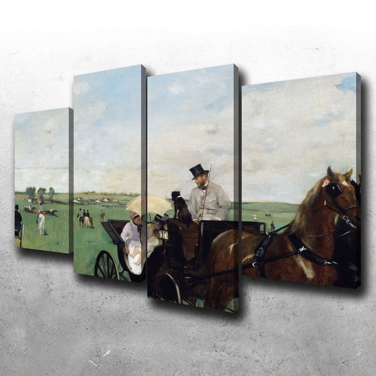 Stunning Edgar Degas At the Races in the Countryside Wall Art