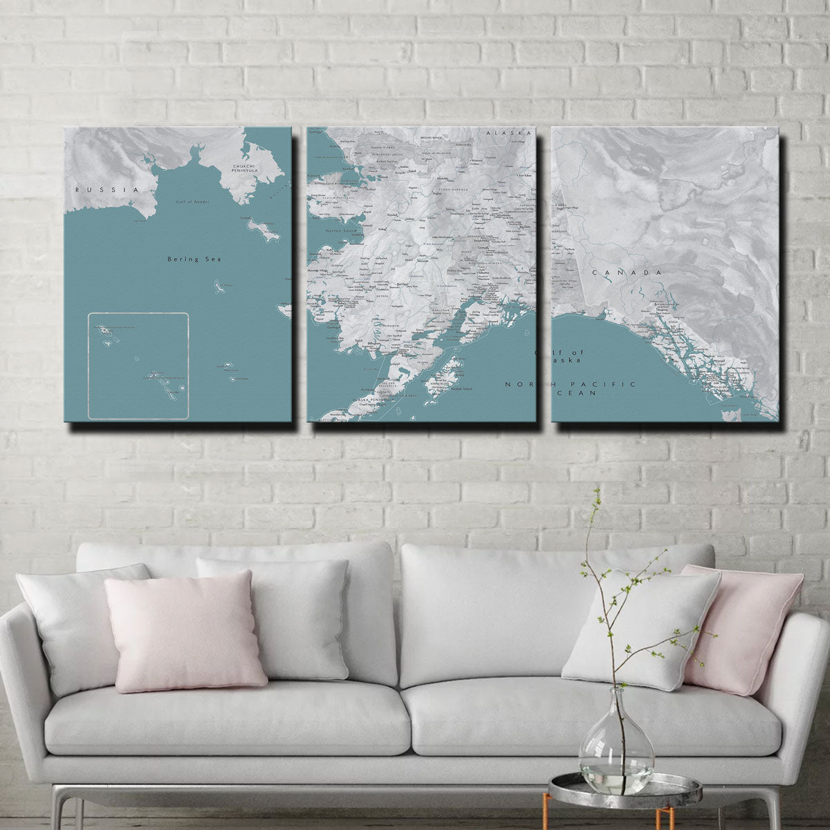 Stunning Alaska Map Wall Art by Blursbyai