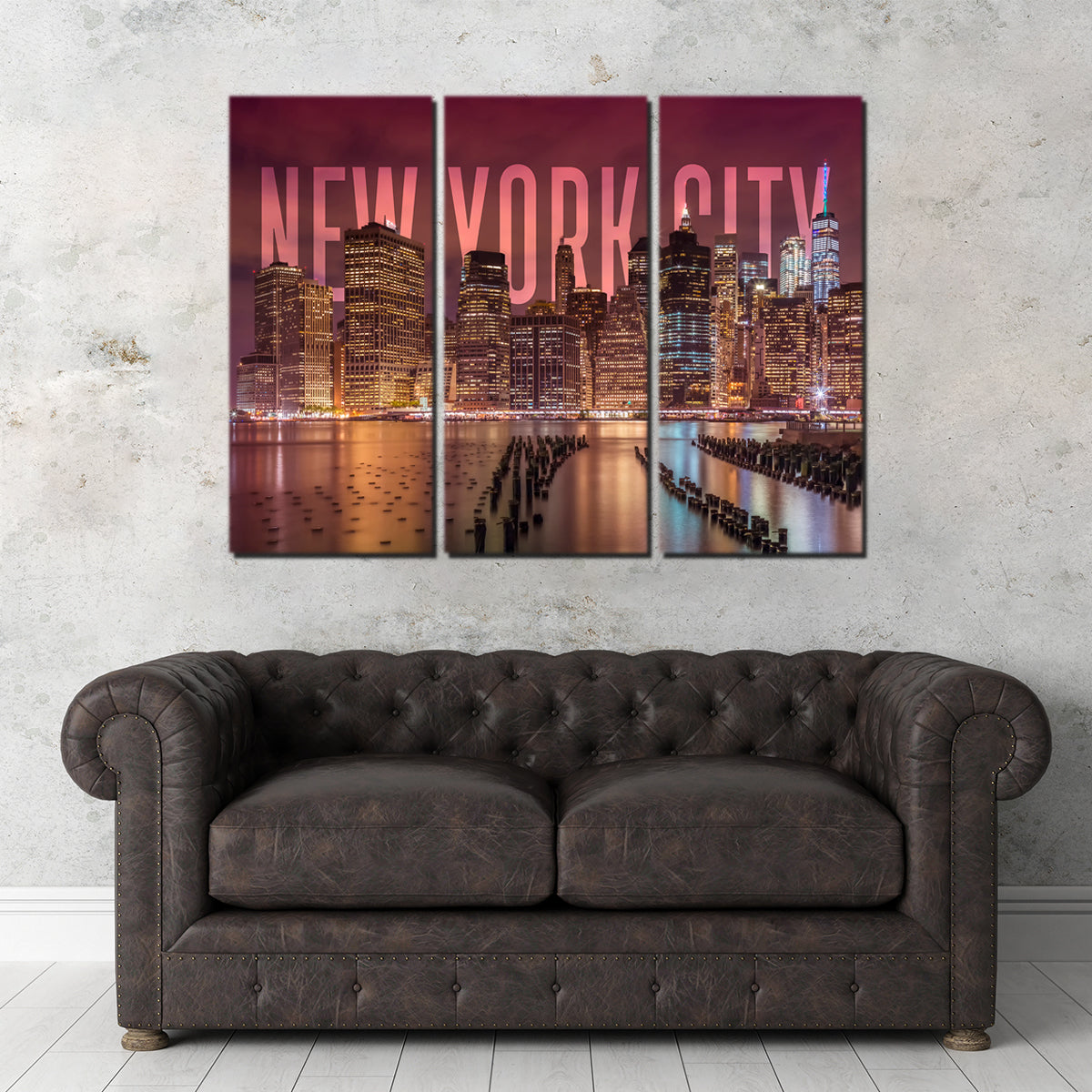 Stunning NYC Letters - Night Wall Art for Bedroom Decor