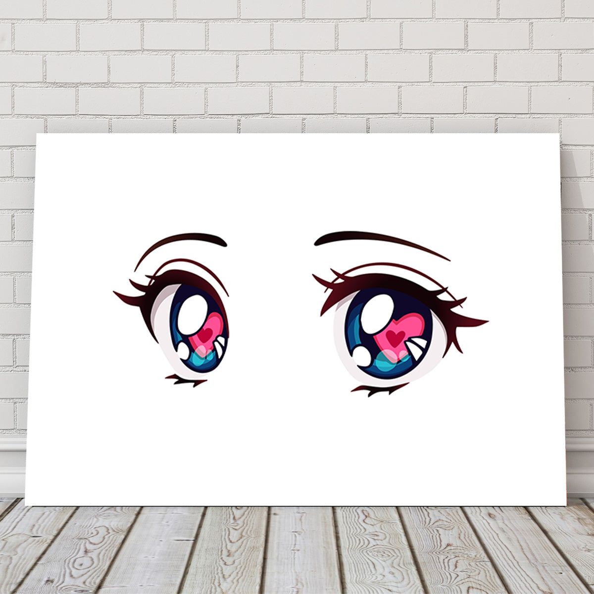 Captivating Anime Style Big Blue Eyes Wall Art