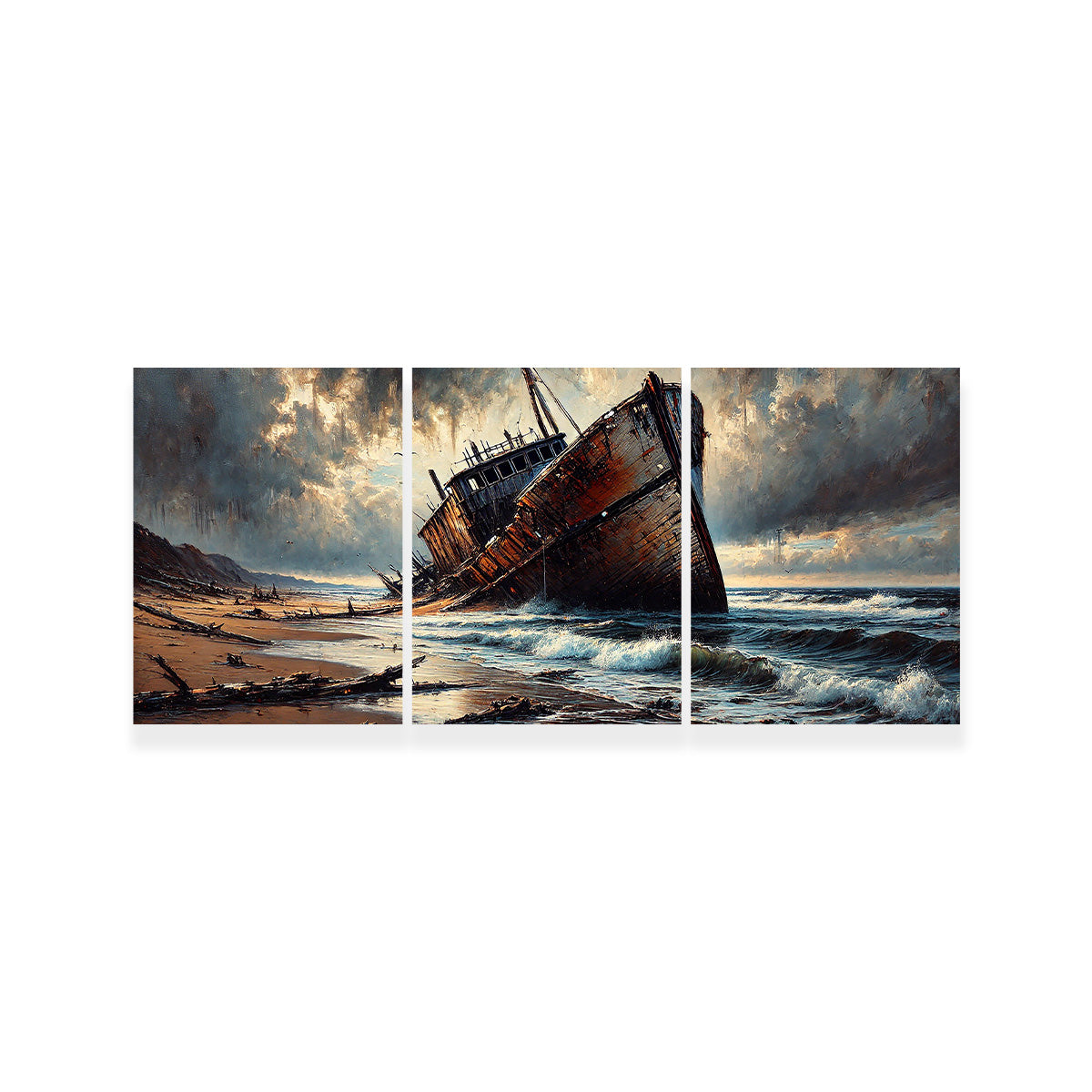 Exquisite Shipwreck Canvas Print for Wall Decor