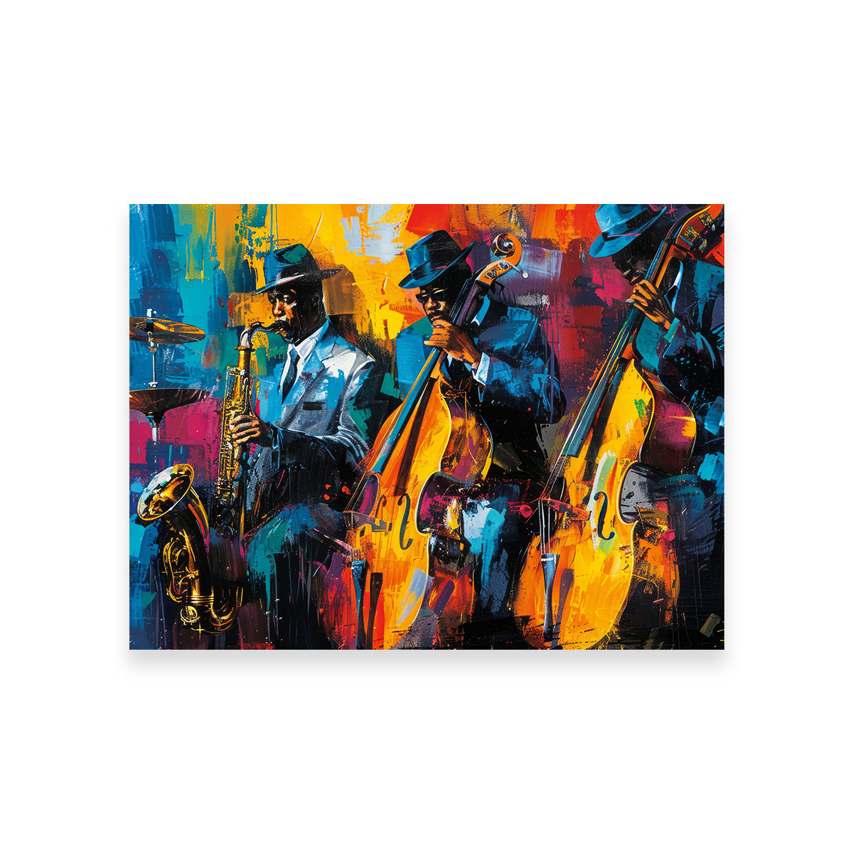 Eye - catching Vibrant Jazz Band Wall Art for Your Home Decor