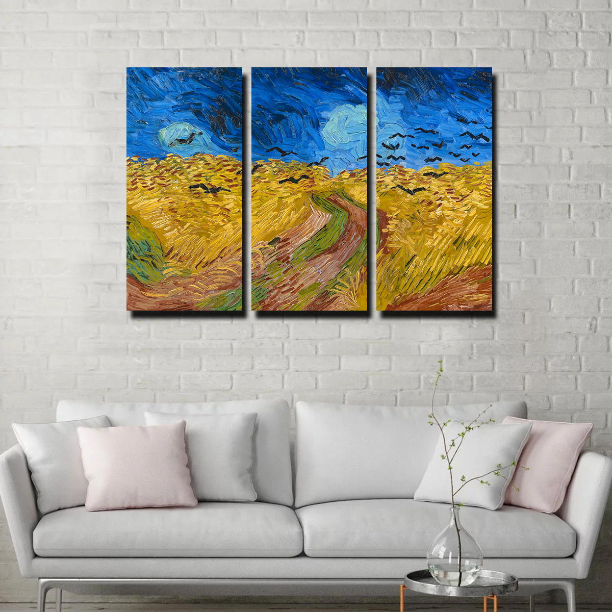 Korenveld met kraaien Wall Art by Vincent van Gogh - Premium Museum Quality Canvas