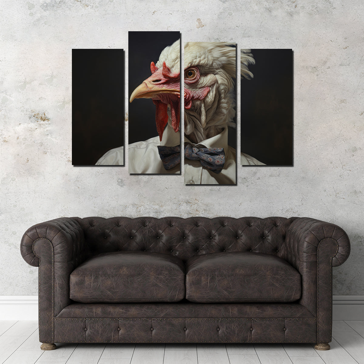 Stunning White Rooster Man Wall Art for Home Decor