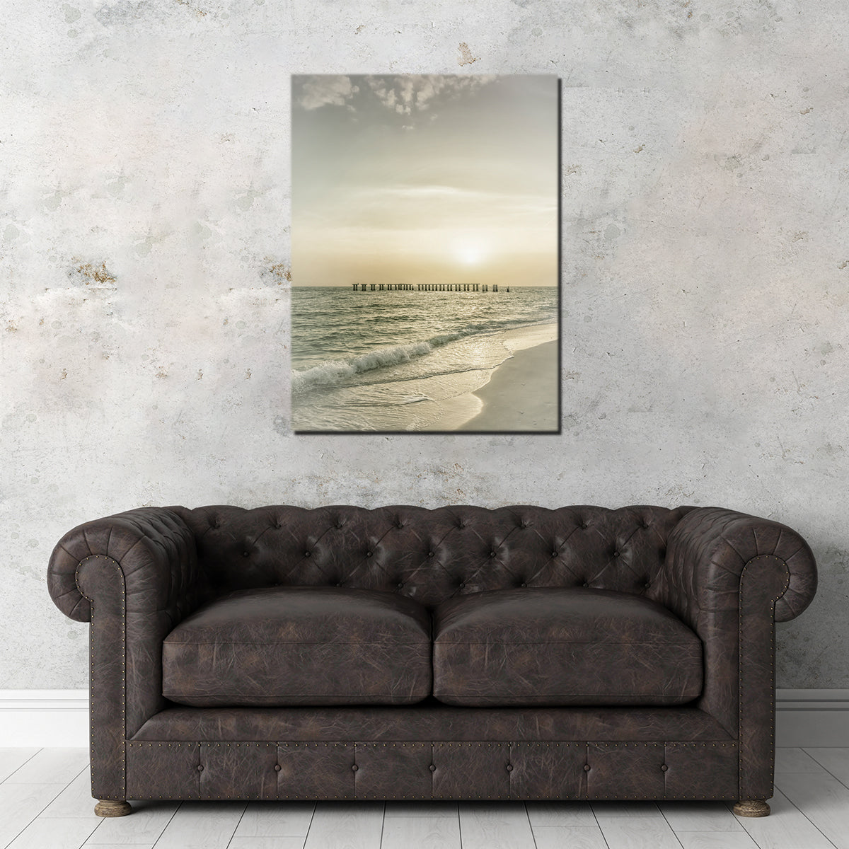 Exquisite Vintage Gasparilla Island Sunset Wall Art by Melanie Viola