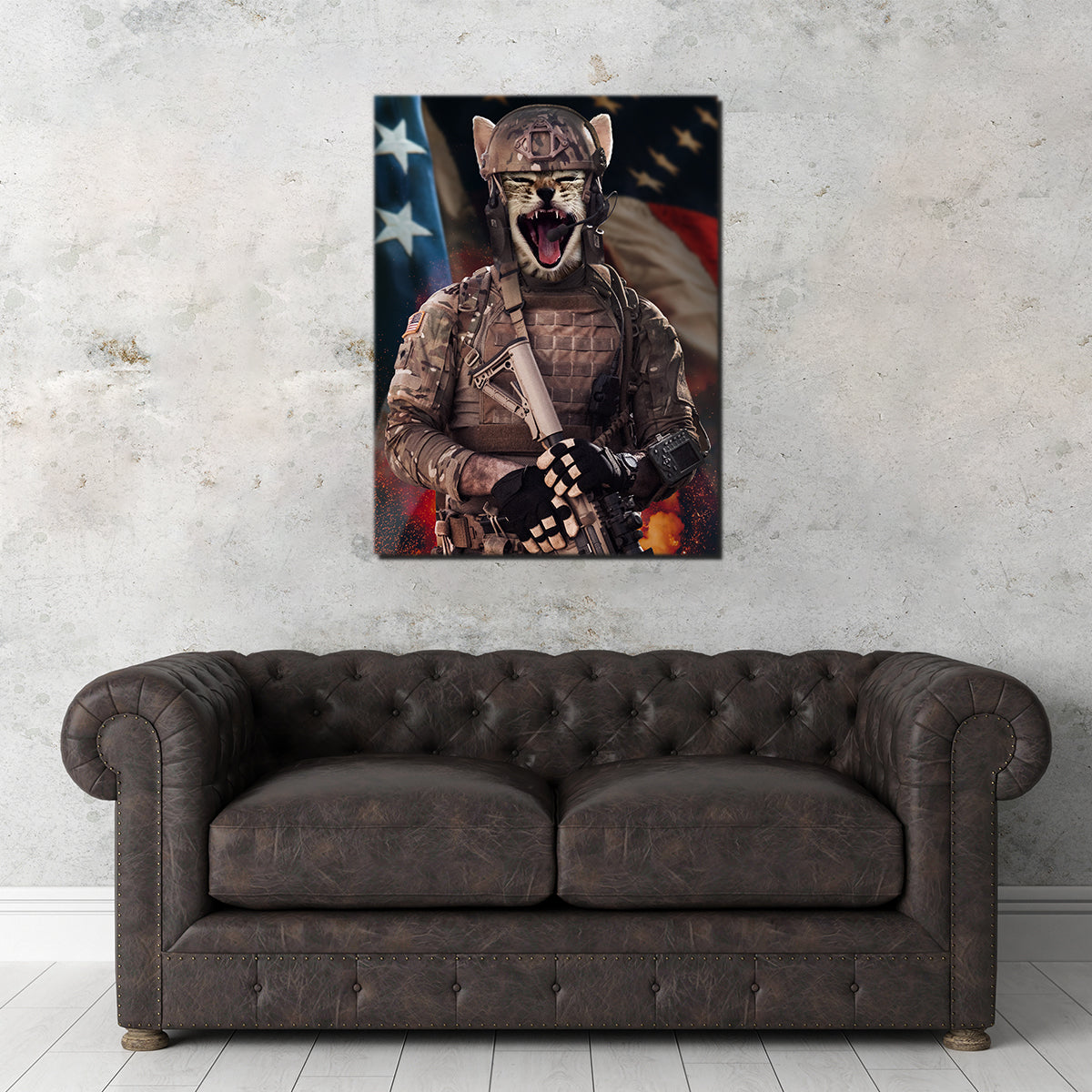 Unique Kitty Soldier Wall Art by INDOARC