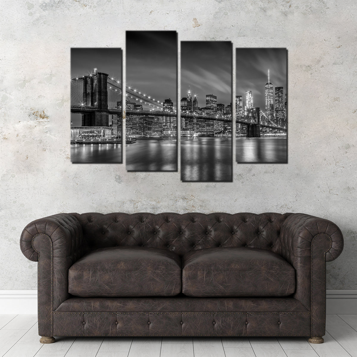 Stunning Brooklyn Bridge Monochrome Wall Art for Home Decor