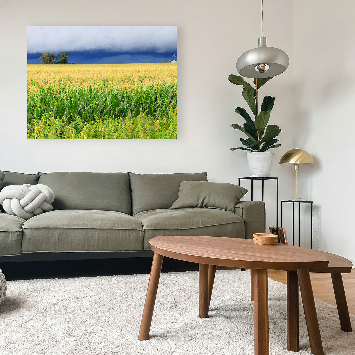 Stunning Thunderstorm Over Illinois Cornfield Wall Art for Home Decor